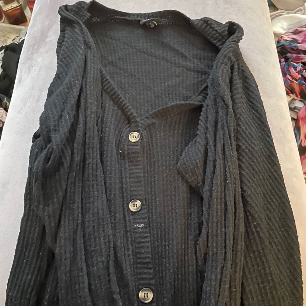 Torrid black textured button up cardigan